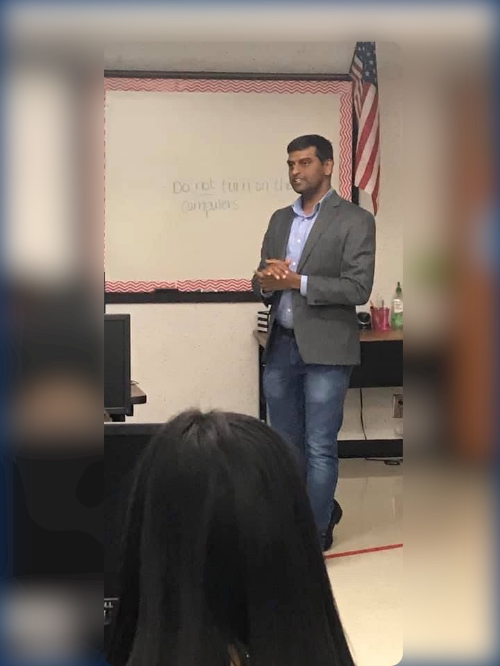 Career guidance session in a high school classroom